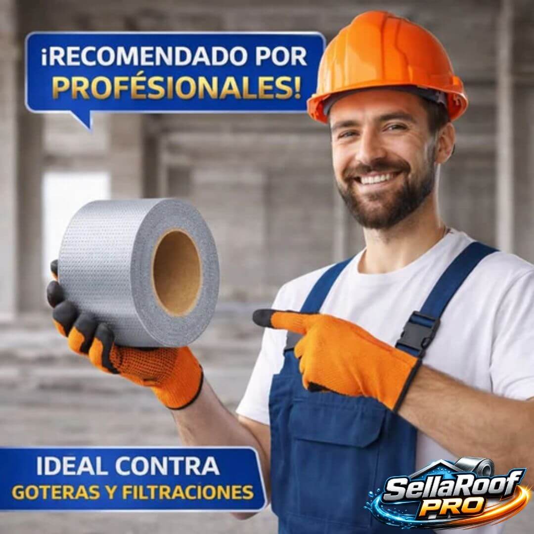SellaRoof Pro - Cinta Impermeable - Repara filtraciones y protege tu techo antes de que el daño avance