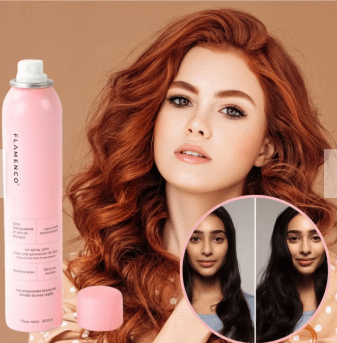 OFERTA 2X1 - Shampoo en Seco Flamenco 200 ml - Refresca tu cabello y ayuda a absorber la grasa sin necesidad de agua, ideal para cualquier ocasión. Lleva el Segundo de REGALO!🎁