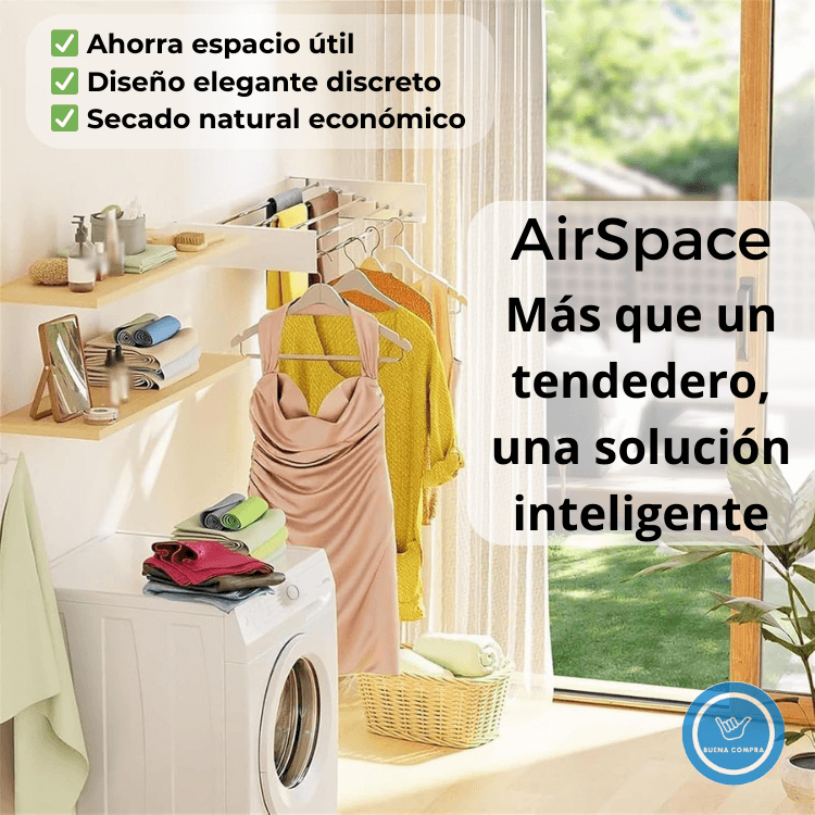 AirSpace - Tendedero Invisible de Pared - Mantén tu Hogar Ordenado y Elegante