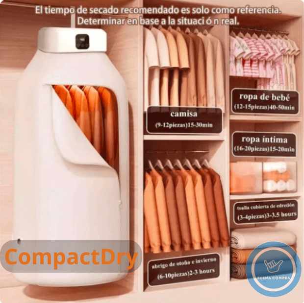 CompactDry – Secadora Portátil Plegable – Ahorra Espacio y Evita la Humedad sin Importar el Clima - 45% OFF
