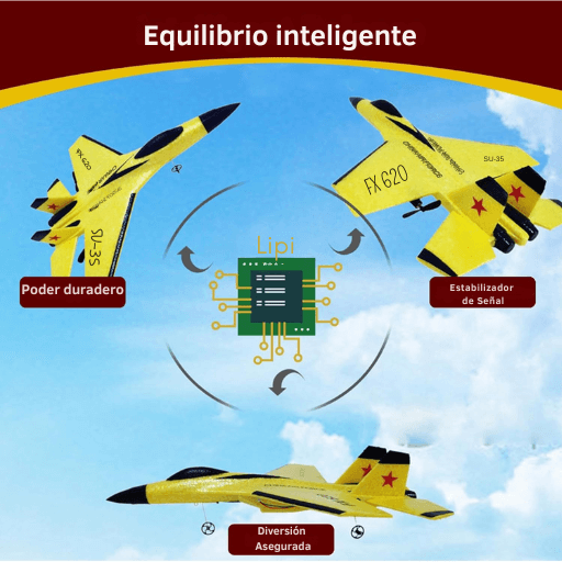 JetMax - Avión a Control Remoto para Niños (y adultos) - Sorprende con un Regalo Seguro y Entretenido el Día del Niño