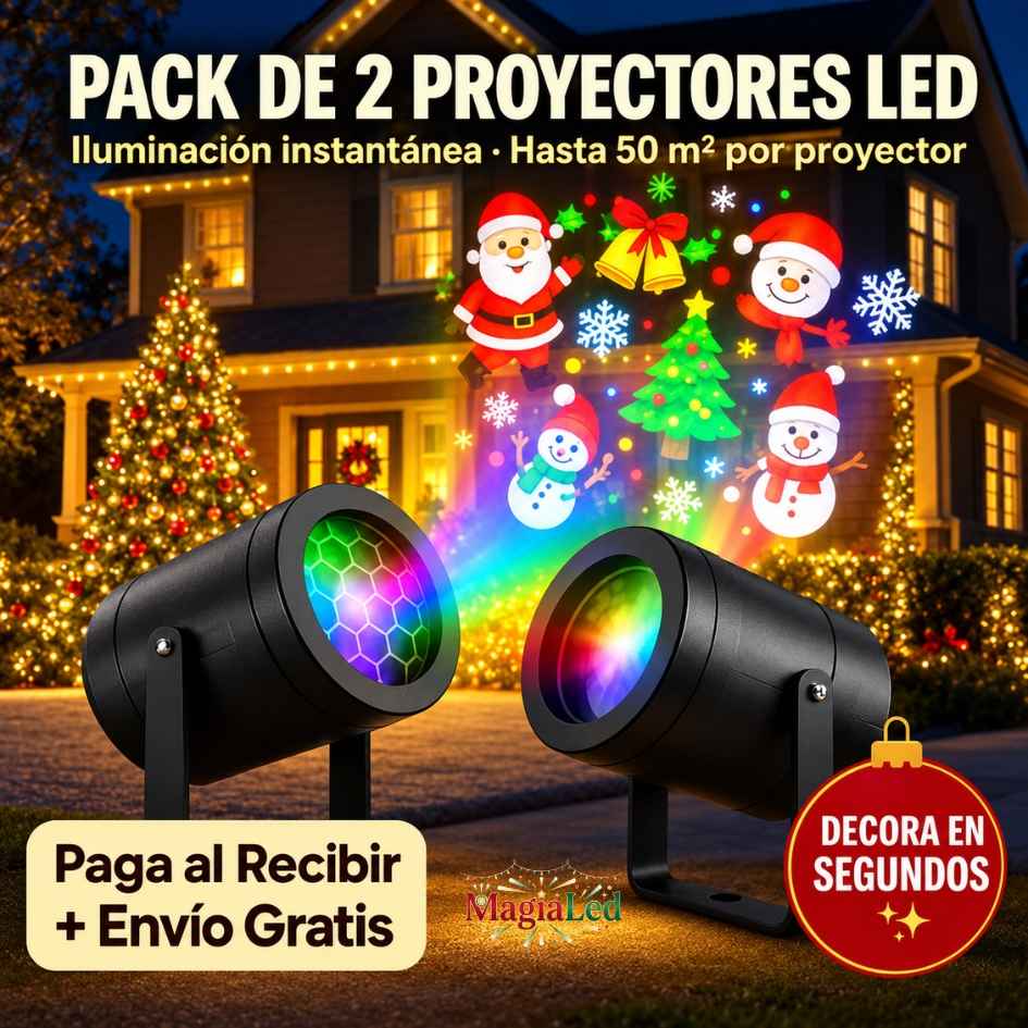 Magialed™- Mini Proyector Navideño para tu Hogar - Oferta Pack X2