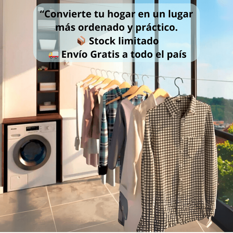 DecoLine - Tendedero Plegable Invisible - Ahorra Espacio y Mantén tu Hogar en Orden