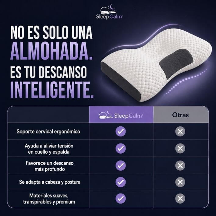 SleepCalm® Almohada Ortopédica - Soporte Cervical para un Sueño Más Profundo - OFERTA 2x1
