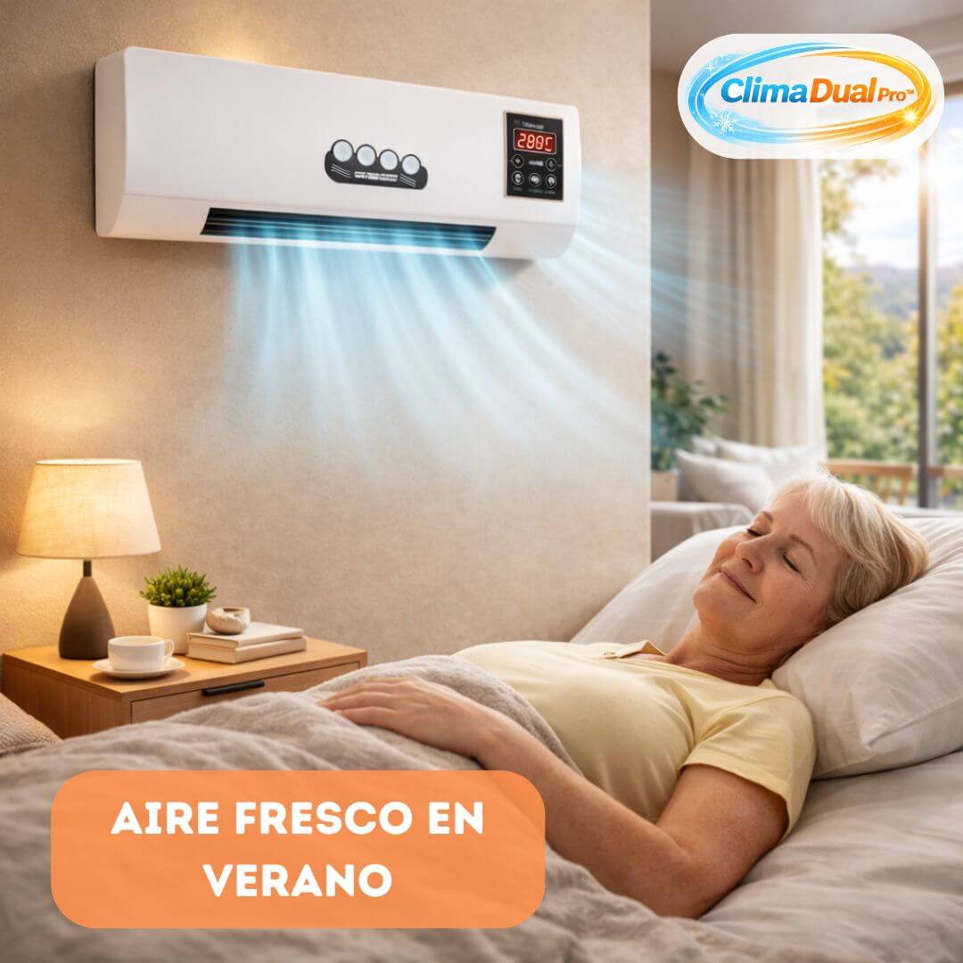 ClimaDual Pro - calefactor con ventilador de pared - Regula la temperatura de tu espacio todo el año con un solo equipo