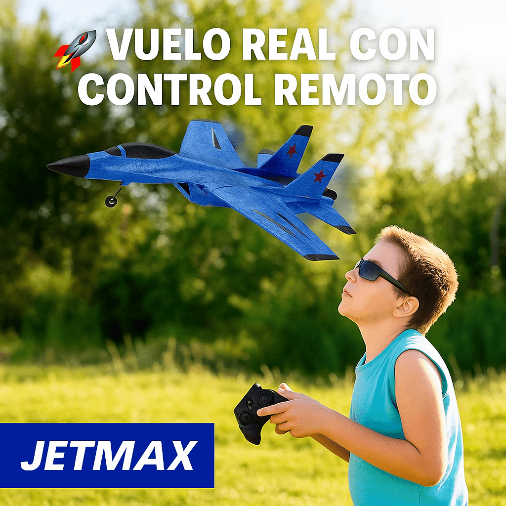 JetMax - Avión a Control Remoto para Niños (y adultos) - Sorprende con un Regalo Seguro y Entretenido el Día del Niño