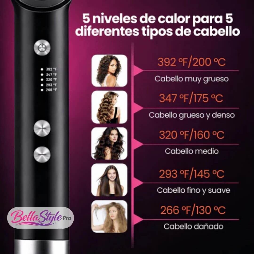BellaStyle Pro - Cepillo Alisador Rizador Multifuncional - Mantén tu cabello bonito todos los días sin esfuerzo - OFERTA BLACKFRIDAY!