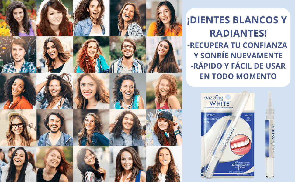 OFERTA 2x1 - LAPIZ Blanqueador de Dientes 🦷 - Recupera tu Sonrisa y Mejora el Color de tu Dientes en menos de 2 semanas - Sin Dolor, Ni Procedimientos Costosos