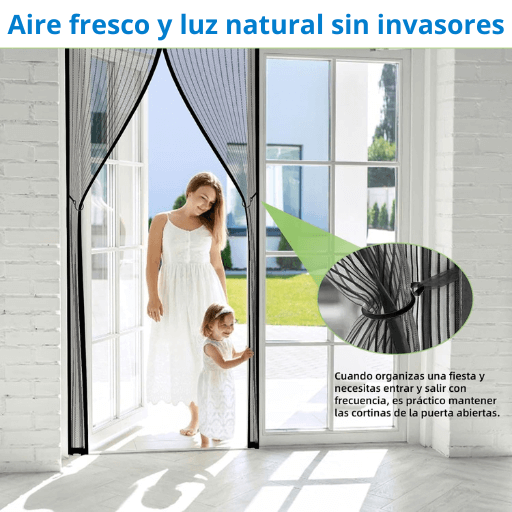 InsectoStop - Cortina Magnética Antimosquitos - Protege Tu Hogar y Deja Entrar Solo Aire Fresco