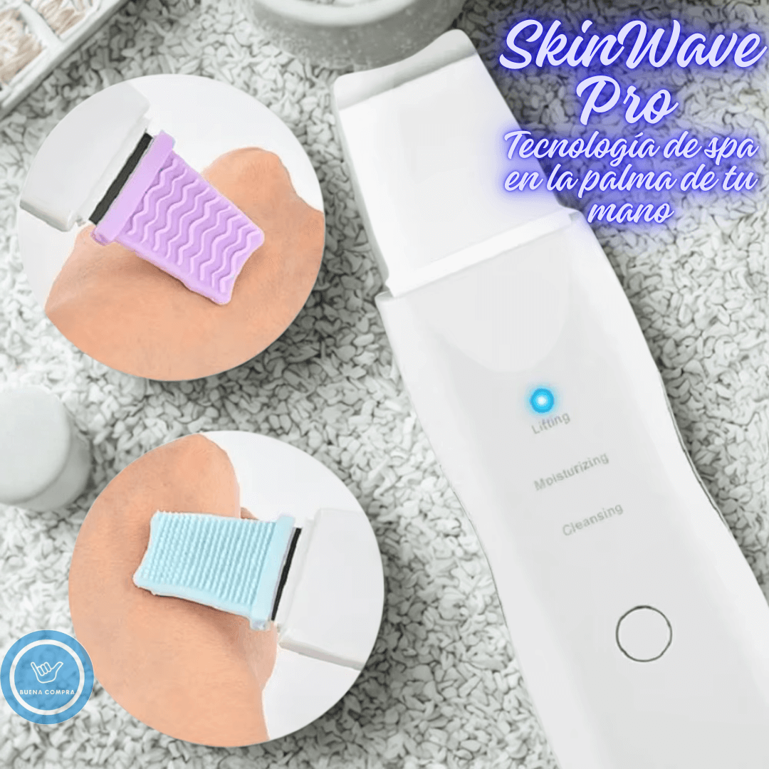 SkinWave Pro – Espátula Facial Exfoliante USB – Obtén una Limpieza Facial en Minutos Sin Dañar tu Piel y Previene Puntos Negros