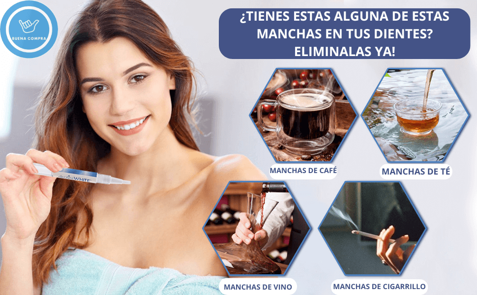 OFERTA 2x1 - LAPIZ Blanqueador de Dientes 🦷 - Recupera tu Sonrisa y Mejora el Color de tu Dientes en menos de 2 semanas - Sin Dolor, Ni Procedimientos Costosos