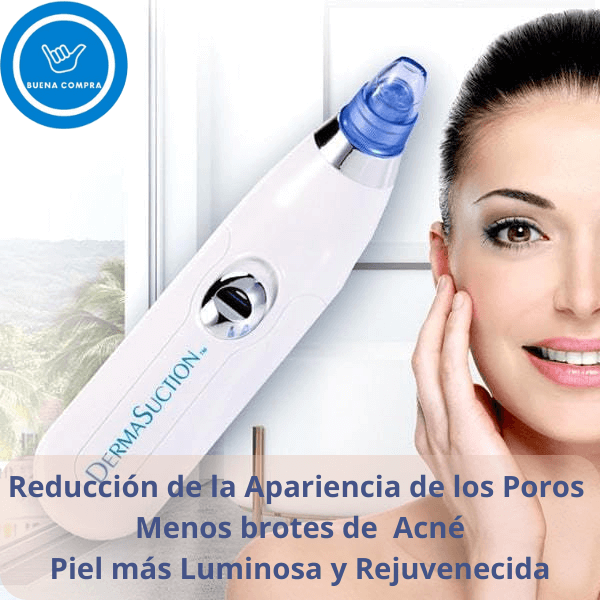 Derma Suction: EXTRACTOR PUNTOS NEGROS / Elimina los puntos negros desde el primer uso, sin dolor, sin irritaciones / Incluye 4 cabezales de Regalo