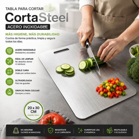 Corta Steel® (20x30cm) - Superficie quirúrgica para picar, muy fácil de limpiar