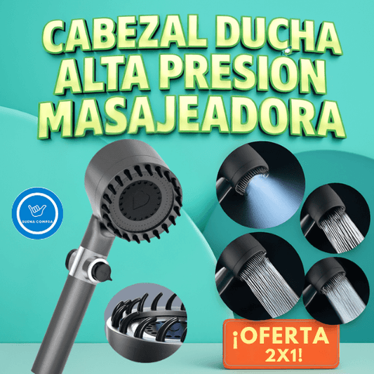VitalShower OFERTA 2X1 - Ducha Masajeadora de Alta Presión con Filtro - Protege tu Piel y Cabello en Cada Ducha Gastando Menos Agua