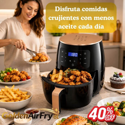 GoldenAirFry 6L - Cocina Más Saludable sin Perder el Sabor Crujiente