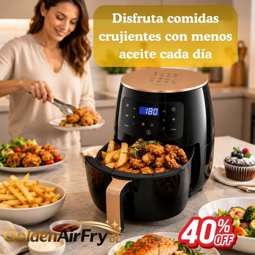 GoldenAirFry 6L - Cocina Más Saludable sin Perder el Sabor Crujiente