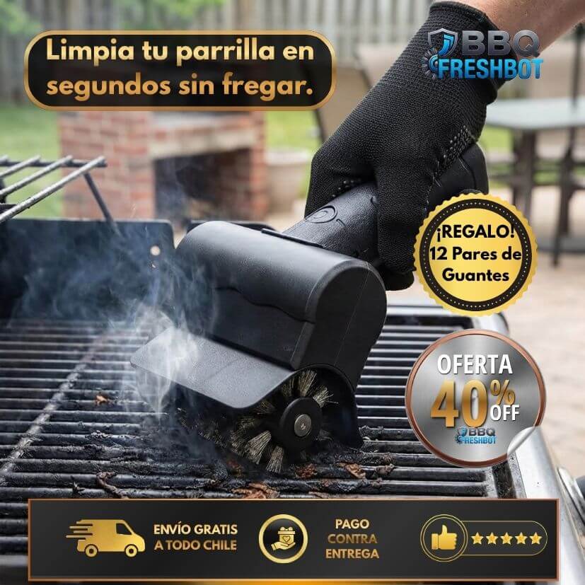 BBQ FreshBot - Tu parrilla como nueva en minutos - Más 12 pares de Guantes de REGALO