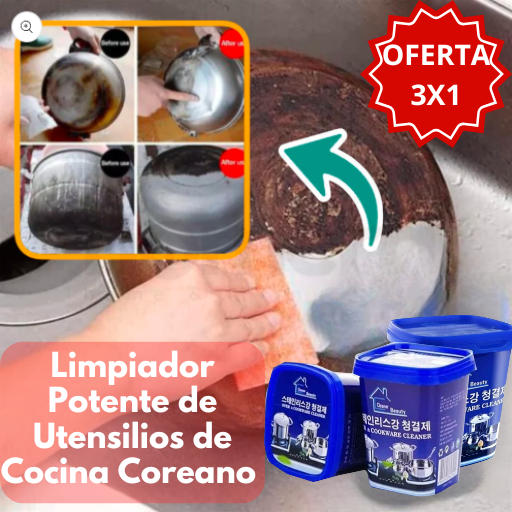 Limpiador Potente de utensilios de cocina Coreano - PACK 3X1 - Quita Grasa y Suciedad Difícil y Deja tu Cocina Reluciente