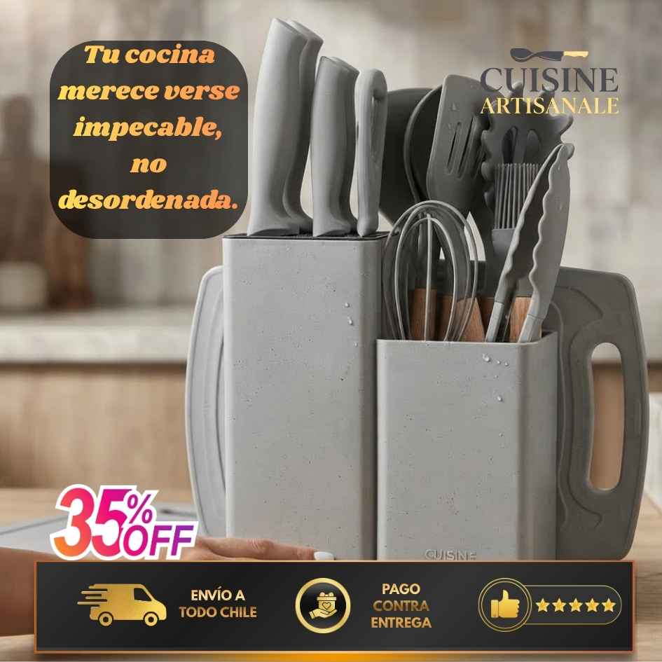 Cuisine Artisanale -el set de 19 piezas que unifica, ordena y protege tus ollas con elegancia instantánea.