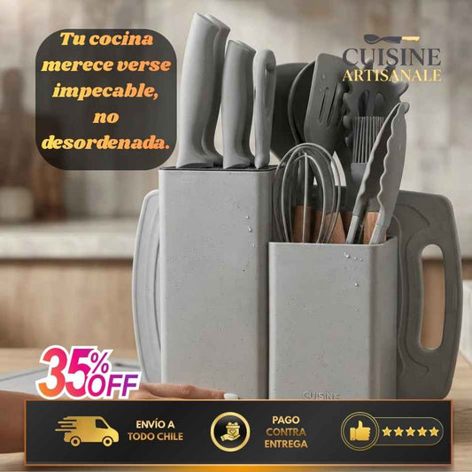Cuisine Artisanale -el set de 19 piezas que unifica, ordena y protege tus ollas con elegancia instantánea.