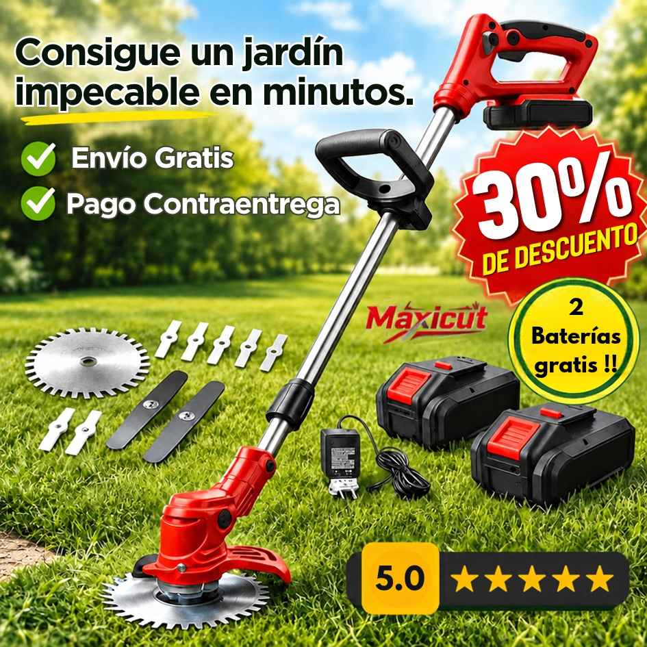 MaxiCut  - Cortacesped Inalambrica 98v 2 baterias- Oferta 30%Off