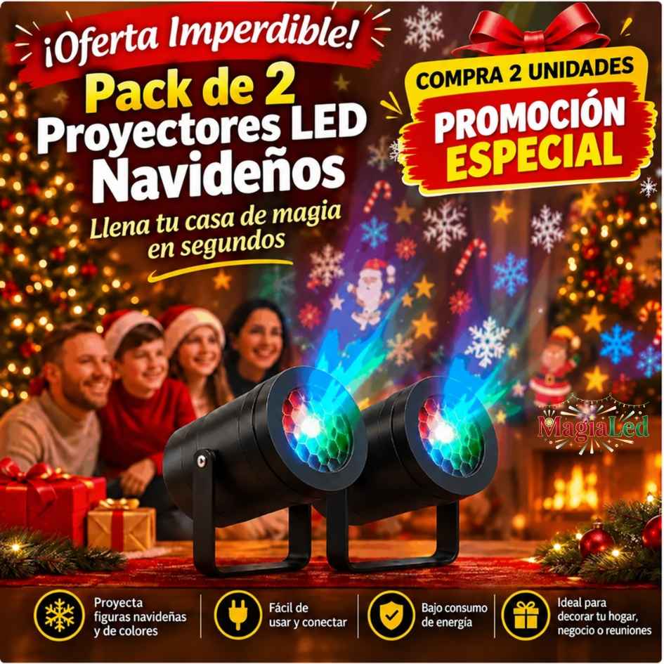 Magialed™- Mini Proyector Navideño para tu Hogar - Oferta Pack X2