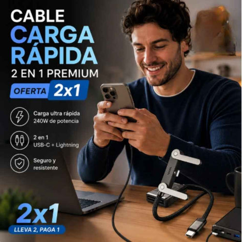 AtrilCable™ - CABLE CARGA RAPIDA 2 EN 1 PREMIUM - Oferta 2x1