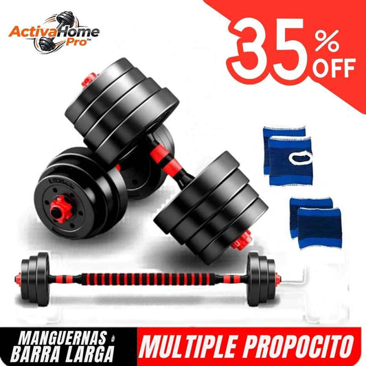 ActivaHome Pro™ - 2 EN 1 Juego de mancuernas de 20 kg + MUÑEQUERAS Y GUANTES DE REGALO - OFERTA 35 OFF