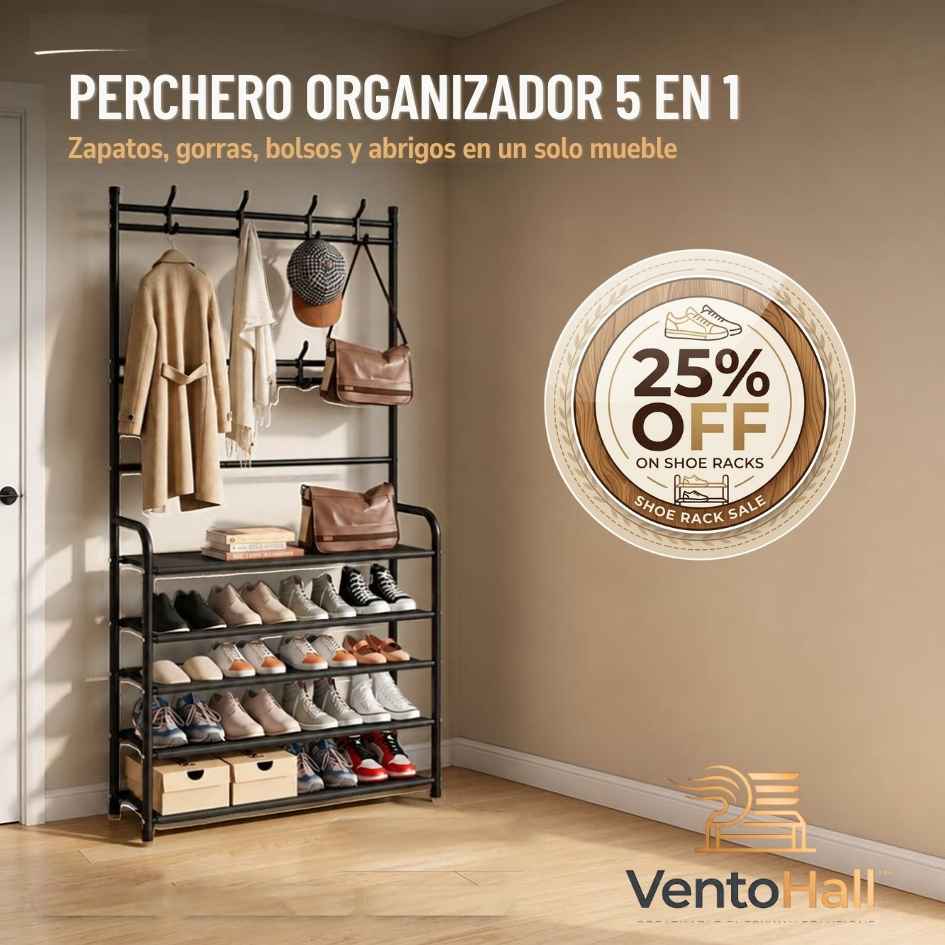 VentoHall™ - Zapatero Organizador Colgador de 5 Niveles- Oferta 25% OFF