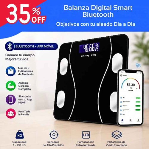 BalaCheck™ - Báscula Electrónica Bluetooth - Oferta 35% OFF