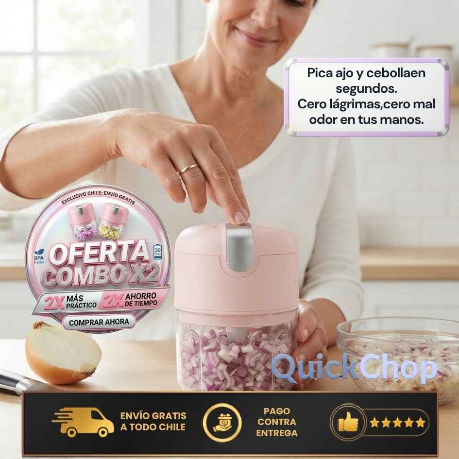 QuickChop - Pica cebolla sin llorar y sin cables con un solo toque