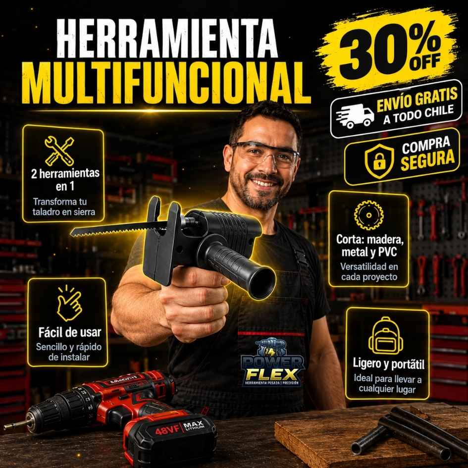 PowerFlex™ - SIERRA CALADORA ADAPTADOR PARA TALADRO - OFERTA 30%OFF