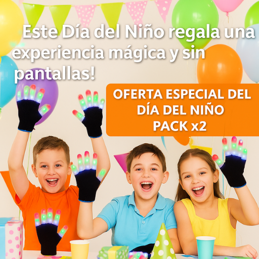 Guantes Mágicos LED "PACK X2" – Juguete Luminoso Interactivo – Sorprende a tus hijos con horas de diversión sin pantallas desde el primer uso