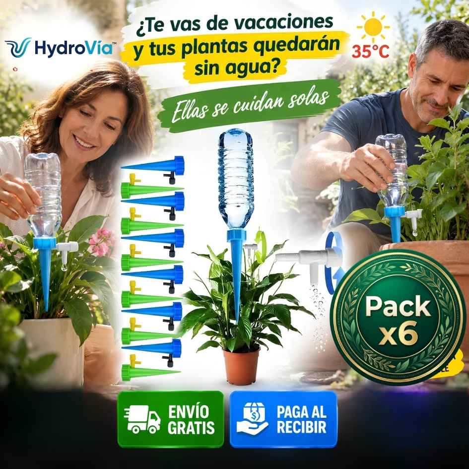 HydroVía™ - Estacas de riego por goteo- Oferta Pack X6