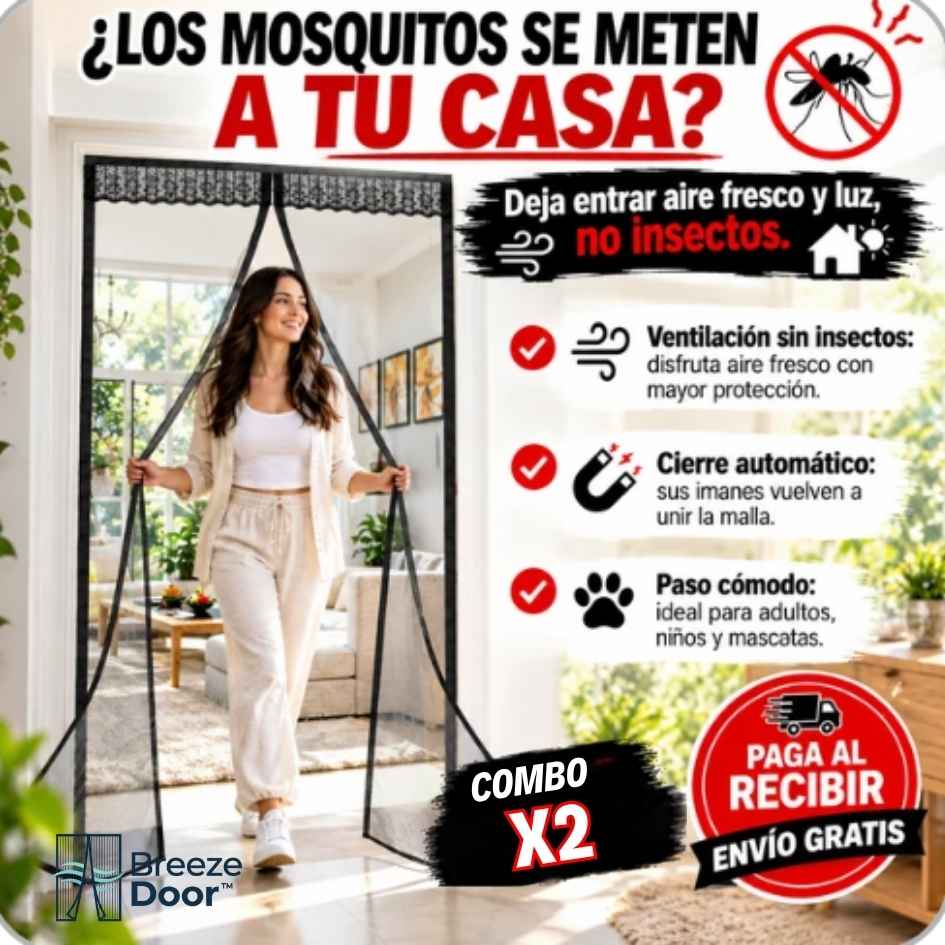 BreezeDoor™ - Malla Anti Mosquitos Puerta - Combo X2