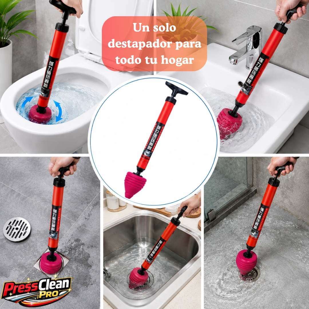 PressClean Pro – Elimina Obstrucciones Difíciles sin Llamar al Gasfiter