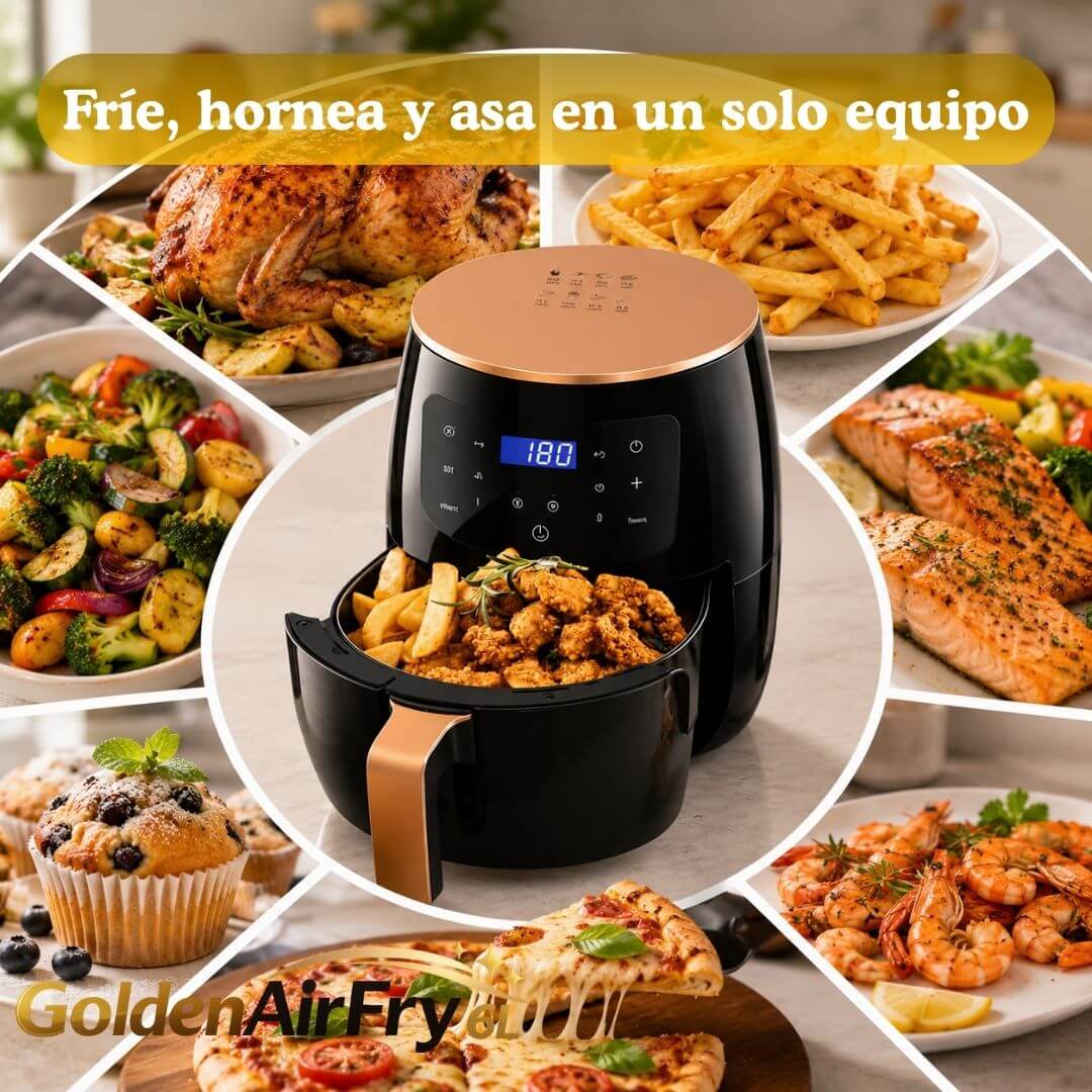 GoldenAirFry 6L - Cocina Más Saludable sin Perder el Sabor Crujiente