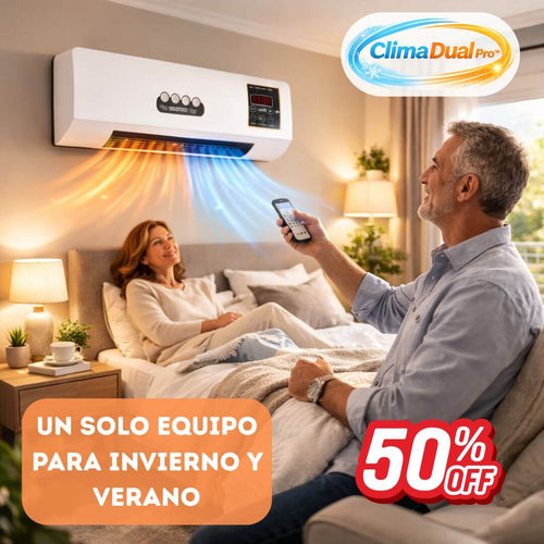 ClimaDual Pro - calefactor con ventilador de pared - Regula la temperatura de tu espacio todo el año con un solo equipo