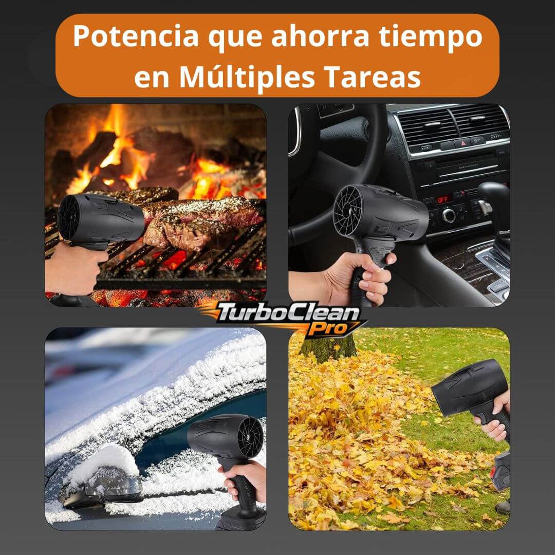 TurboClean Pro - Limpieza rápida para patio, auto y hogar en un solo equipo, sin perder tiempo - Incluye 2 Baterías 48V