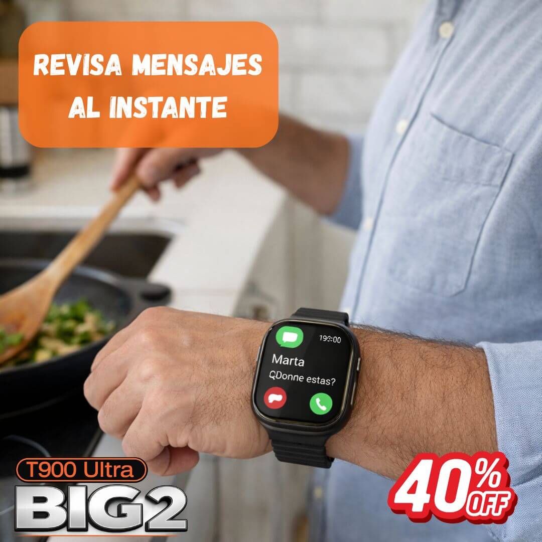 Reloj Smartwatch T900 Ultra Big 2 – Recibe llamadas y notificaciones sin sacar el celular