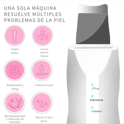 SkinWave Pro – Espátula Facial Exfoliante USB – Obtén una Limpieza Facial en Minutos Sin Dañar tu Piel y Previene Puntos Negros