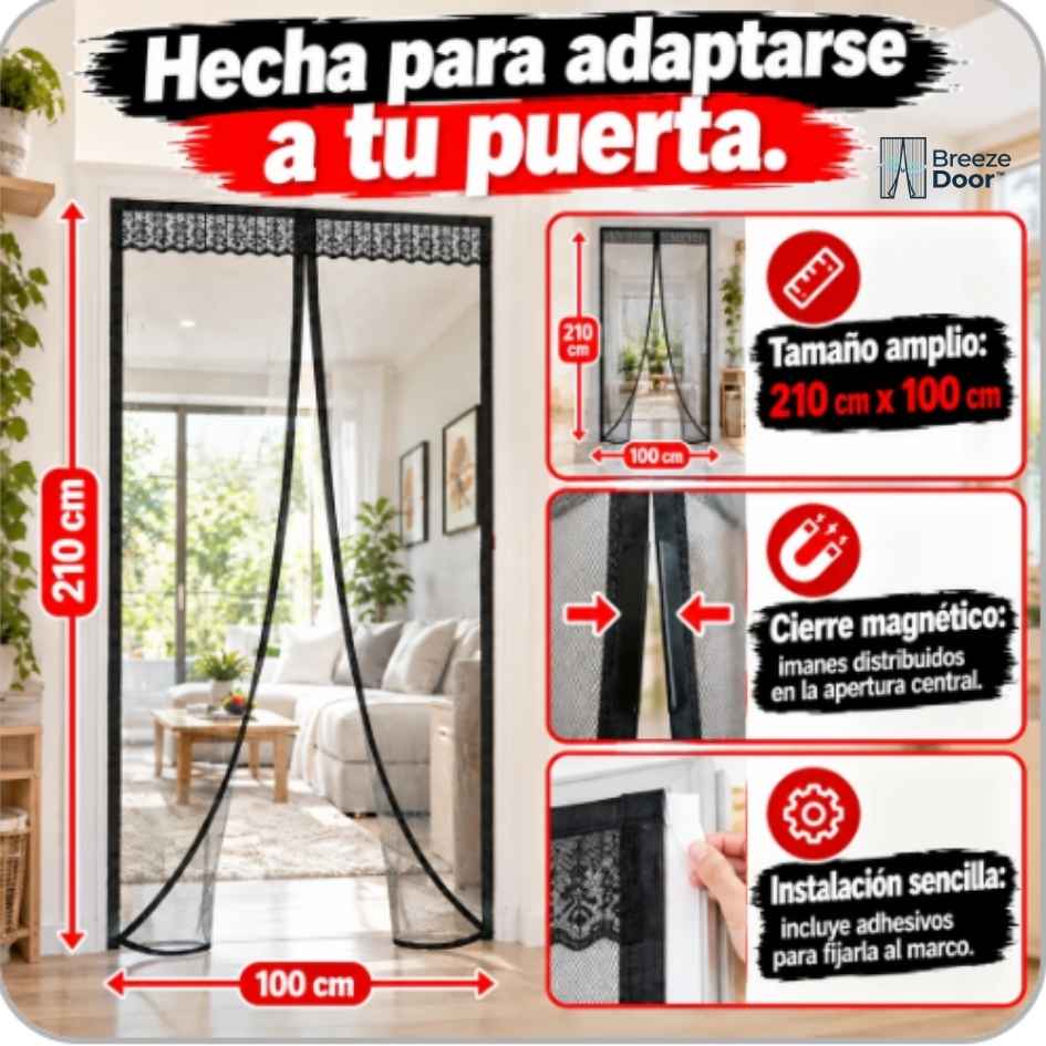 BreezeDoor™ - Malla Anti Mosquitos Puerta - Combo X2