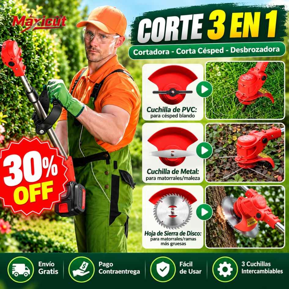 MaxiCut  - Cortacesped Inalambrica 98v 2 baterias- Oferta 30%Off