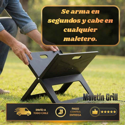 Maletín Grill - Lleva tu asado al parque o la playa sin cargar de más