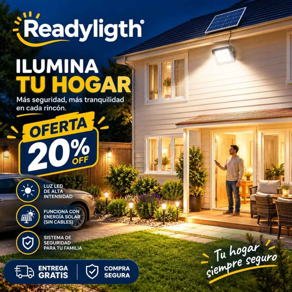 ReadyLight™ - Foco led solar 300w a control remoto - Oferta 20%Off