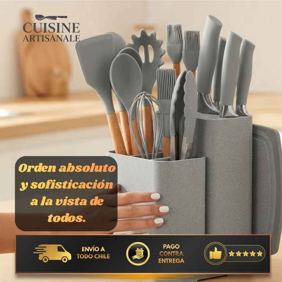 Cuisine Artisanale -el set de 19 piezas que unifica, ordena y protege tus ollas con elegancia instantánea.