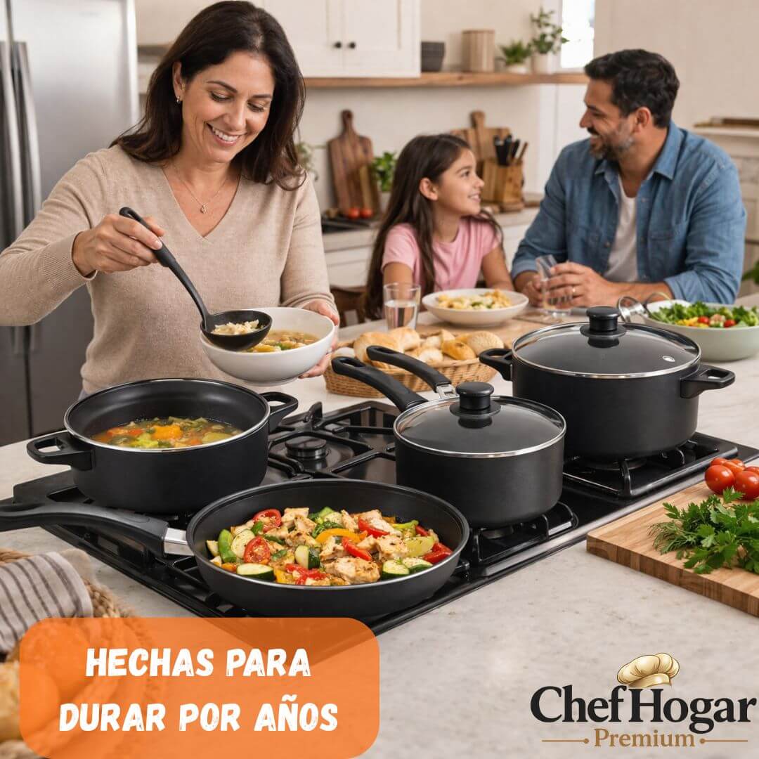ChefHogar Premium - Equipa tu cocina con un set completo y resistente para tu hogar