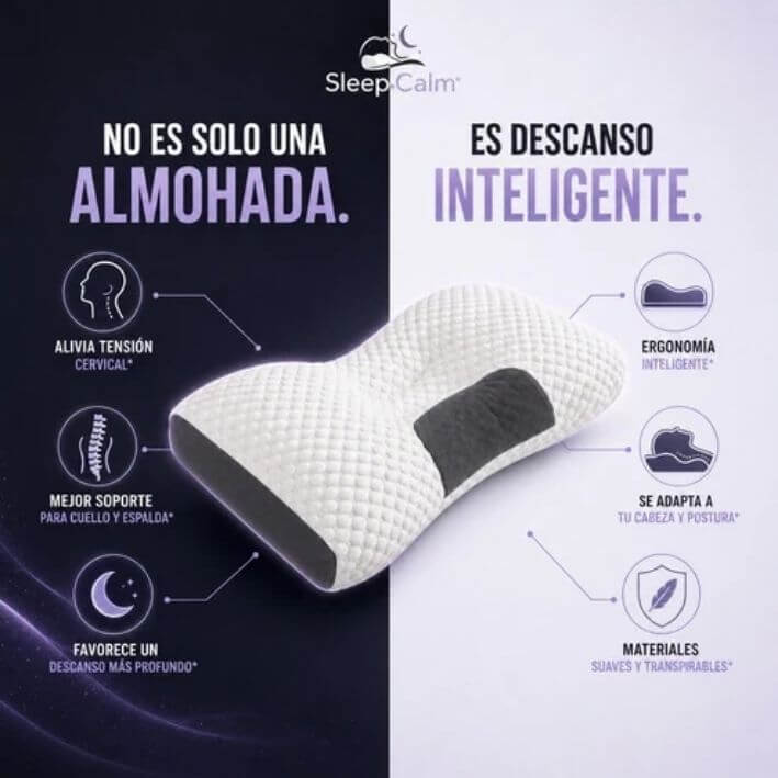 SleepCalm® Almohada Ortopédica - Soporte Cervical para un Sueño Más Profundo - OFERTA 2x1