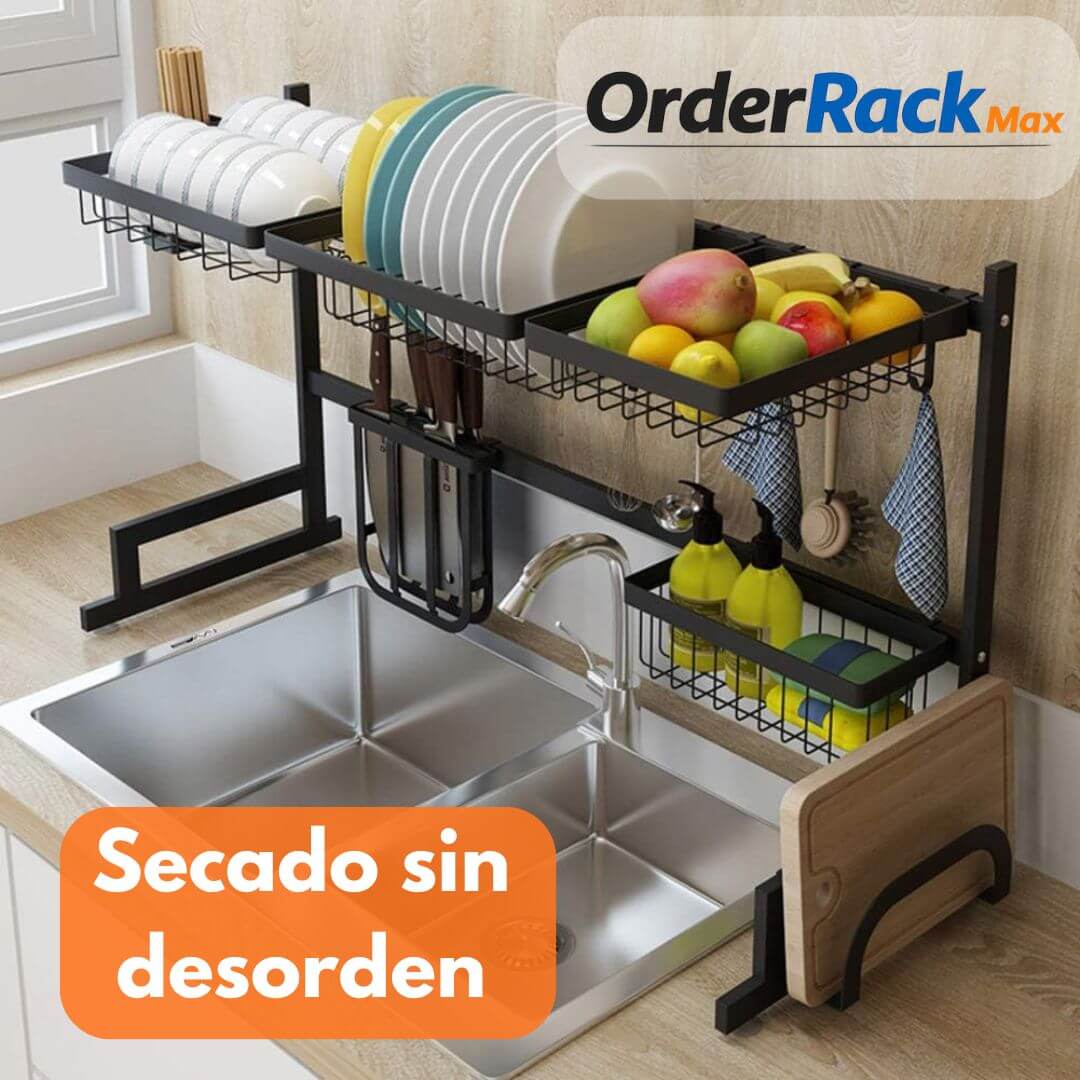 OrderRack Max - Mantén tu cocina ordenada y libera espacio sobre el lavaplatos
