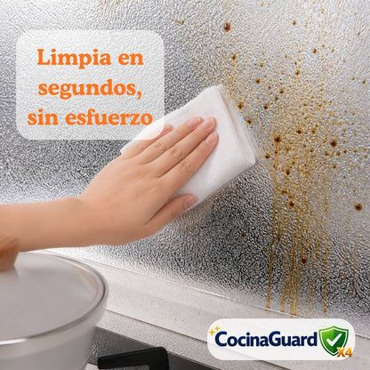CocinaGuard X4 – Aluminio resistente adhesivo 40x3mts - Evita la grasa y limpia menos cada día